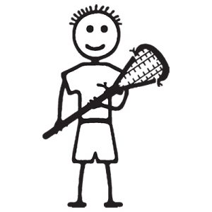 Stick figure with a lacrosse stick